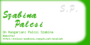 szabina palcsi business card